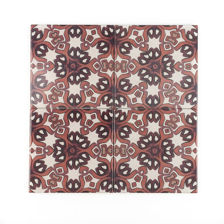 Ochre Cream Cogs tile -  FIRED INK Version