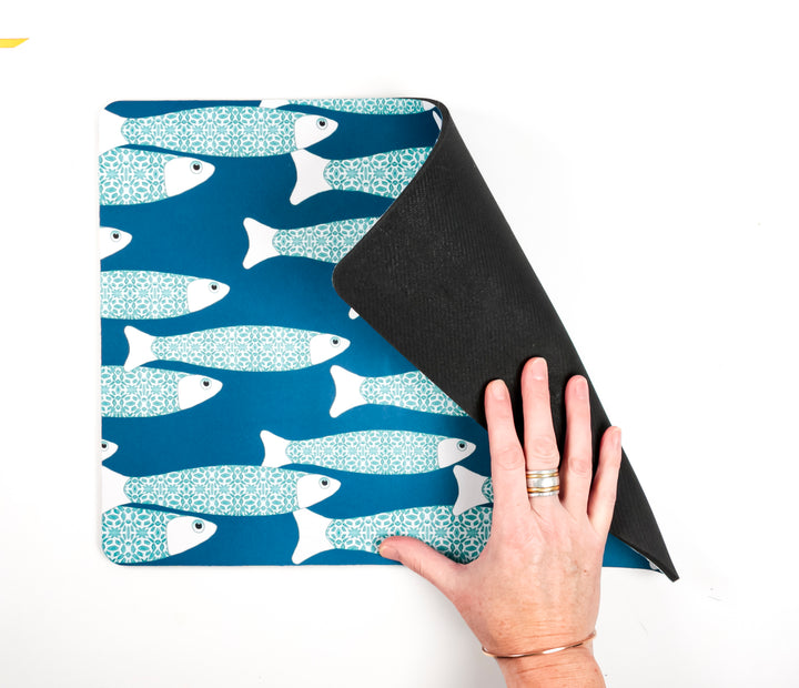 SALE Ocean Shoal Large Pet Food Mat - Bright bluie