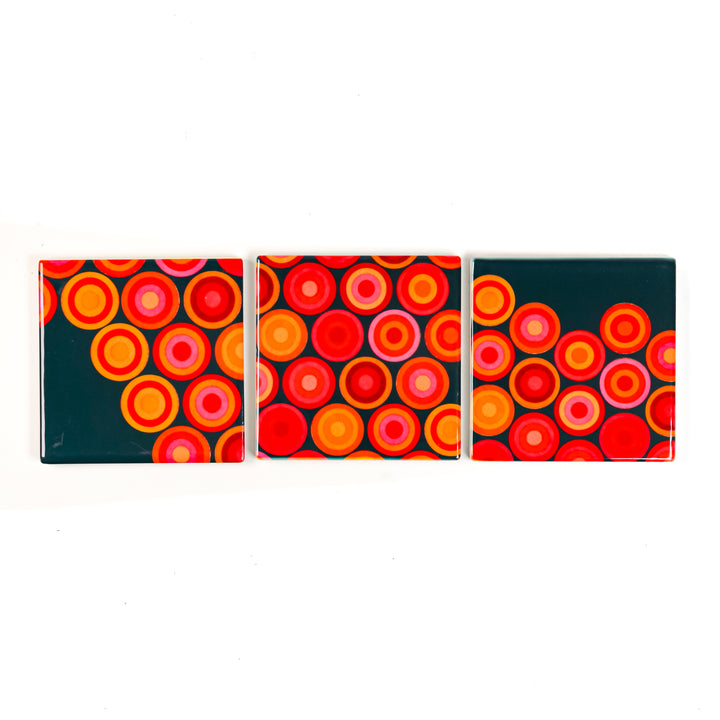 SALE : Mixed Ceramic Coaster Set - Cork Backed