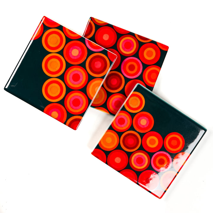 SALE : Mixed Ceramic Coaster Set - Cork Backed