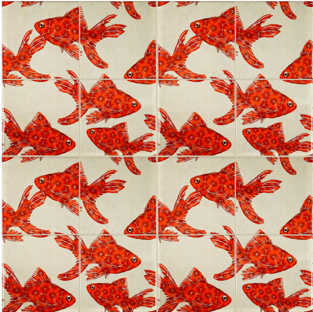 Goldfish Tile - stone - large scale version