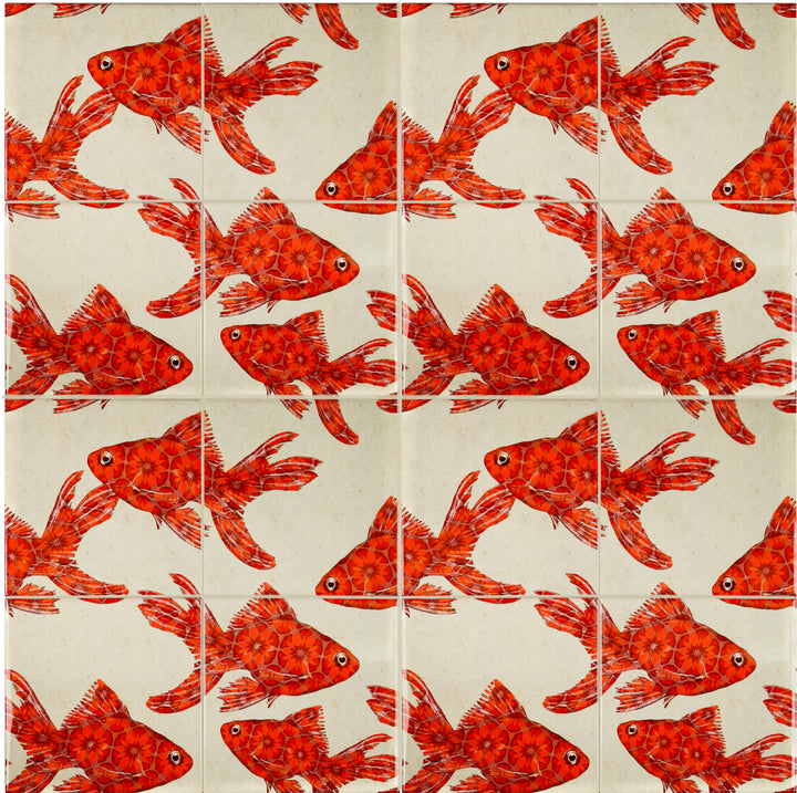 Goldfish Tile - stone - large scale version