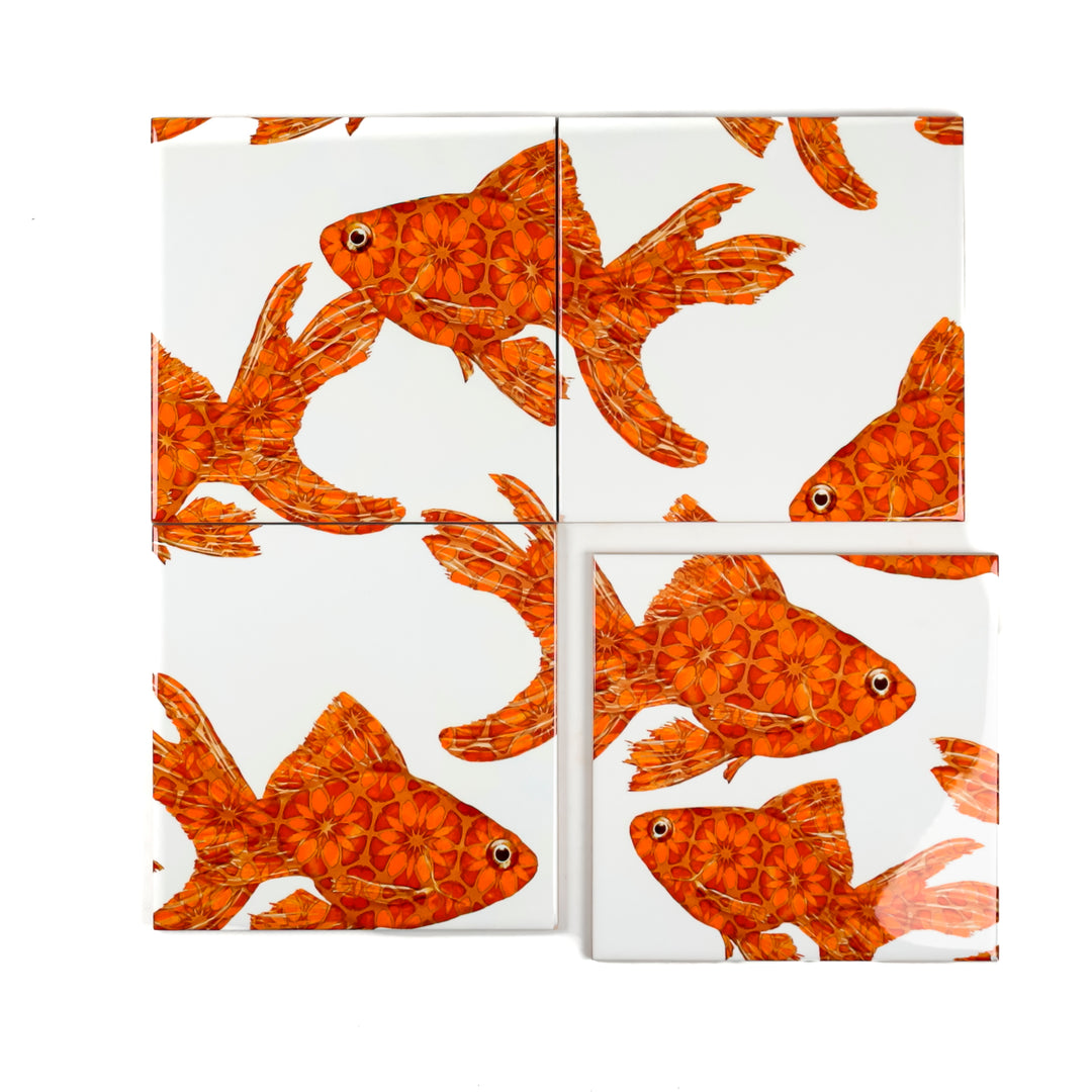 Goldfish Tile - stone - large scale version