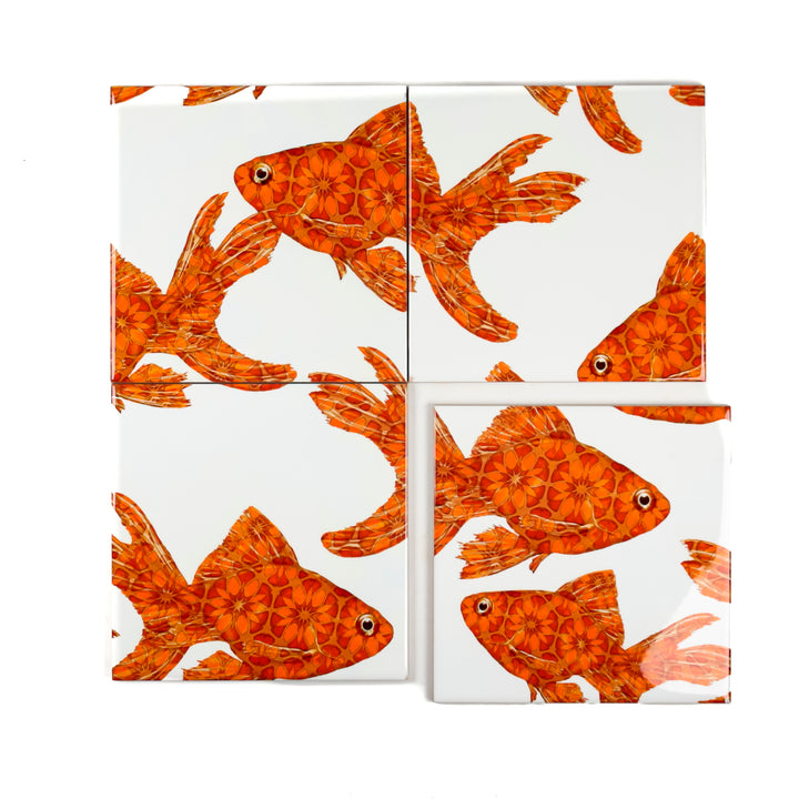 Goldfish Tile - stone - large scale version