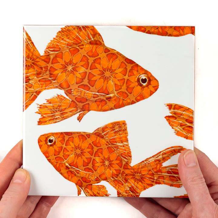 Goldfish Tile - stone - large scale version