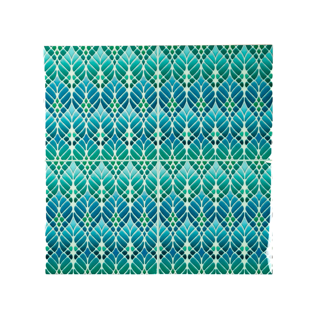"Malachite Twining" Green blue kitchen tiles