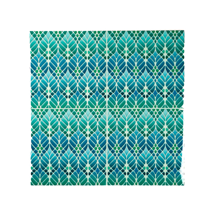 "Malachite Twining" Green blue kitchen tiles