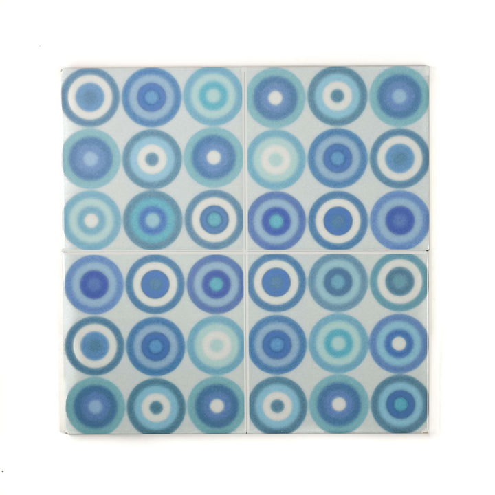 Turquoise Blue Circles Tile