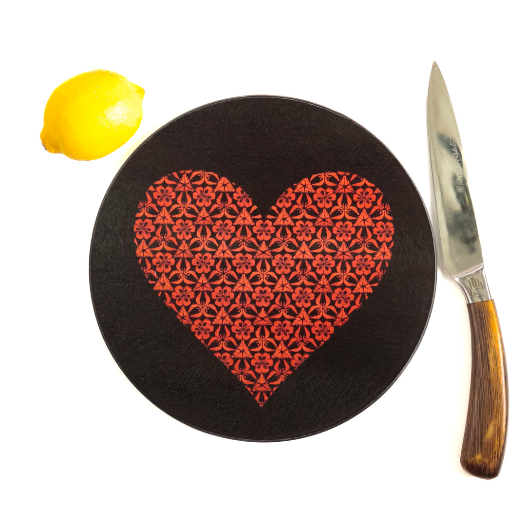 Red Heart Chopping Board