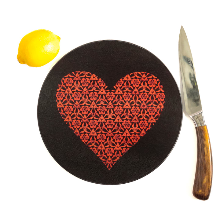 Red Heart Chopping Board