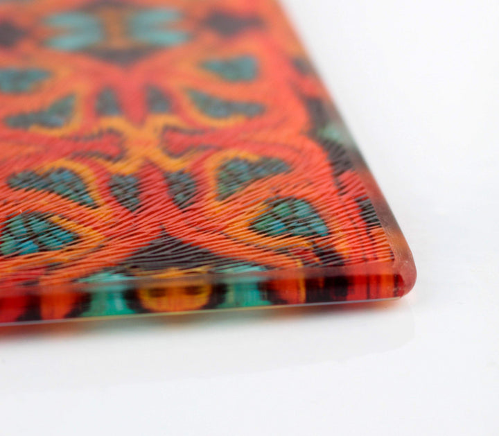 Rich Orange Turquoise Cutting Board - DoodlePippin
