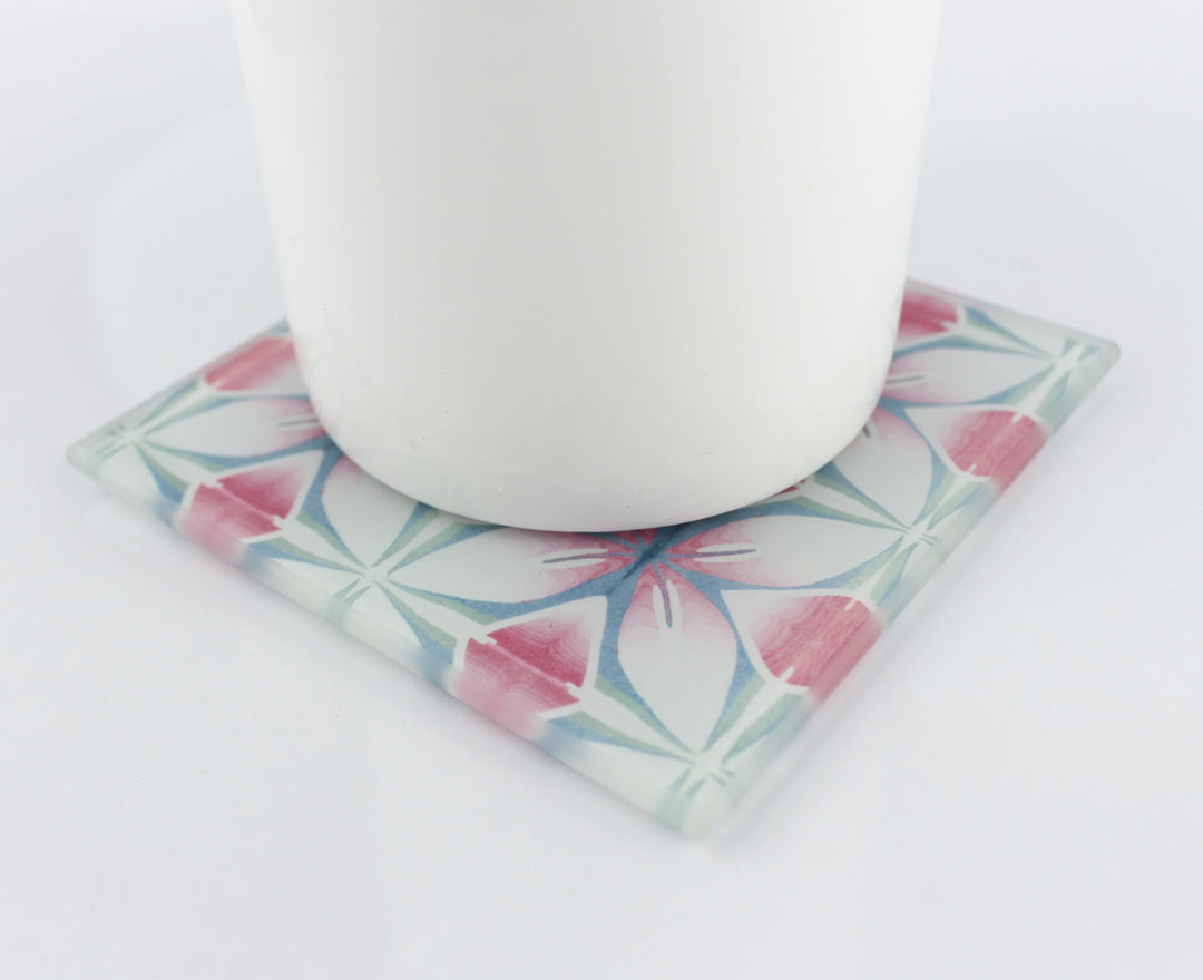 Pink and Teal Designer Coaster Set