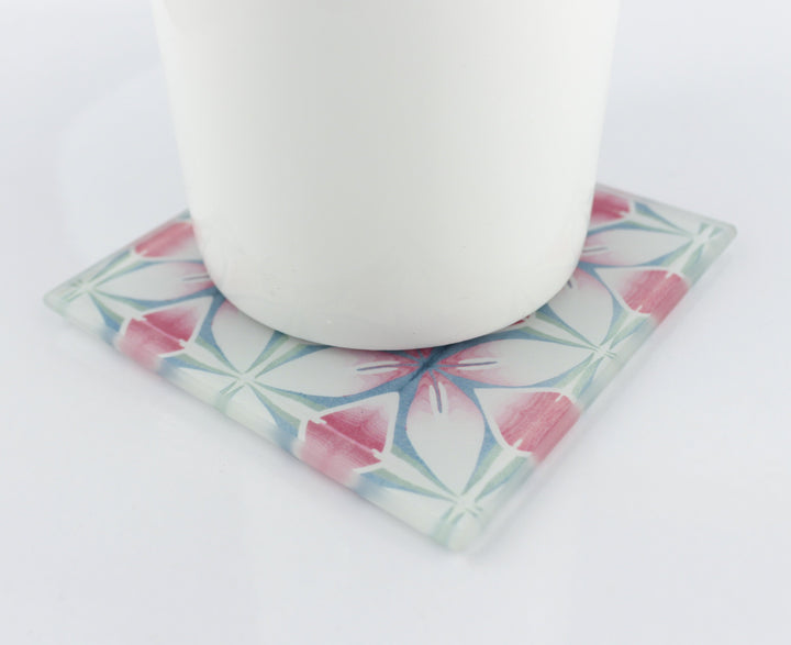 Pink and Teal Designer Coaster Set