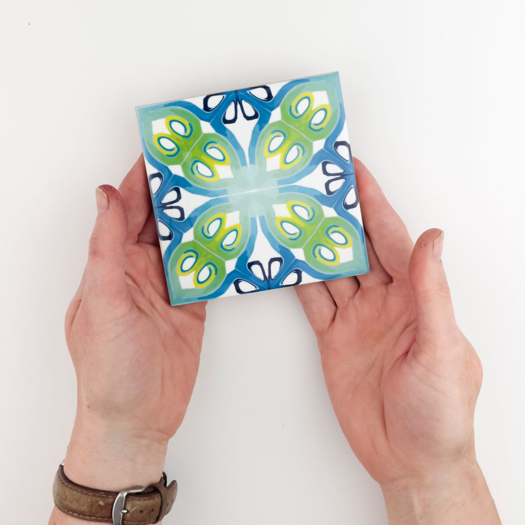 Teal Art Deco tiles