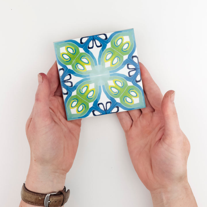 Teal Art Deco tiles