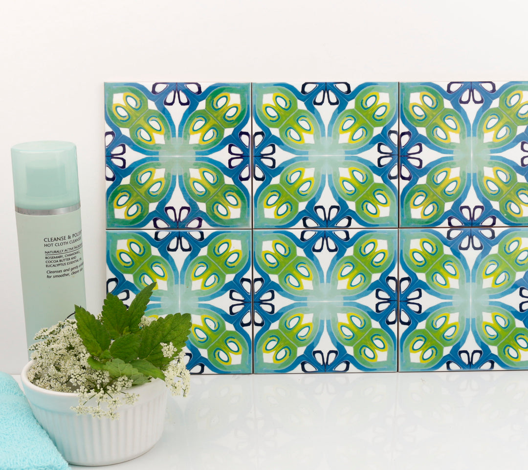 Teal Art Deco tiles