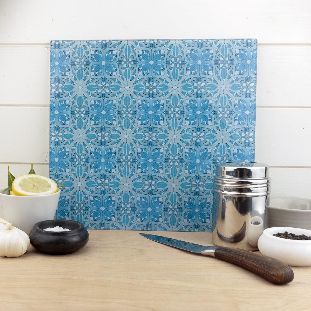 Turquoise Blue 'Suzanne' worktop protector - 28x30cm