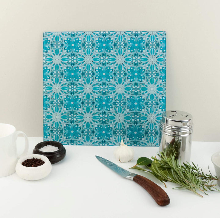 Turquoise Art Deco worktop protector