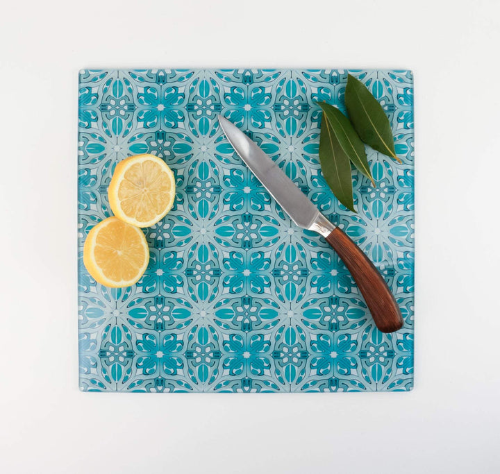 Turquoise Art Deco worktop protector