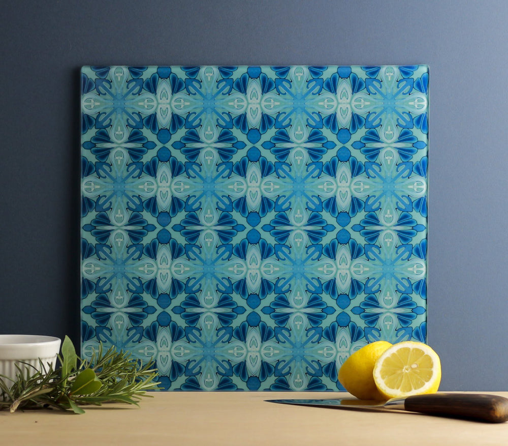 Turquoise Art Deco Worktop Saver - 28x30cm