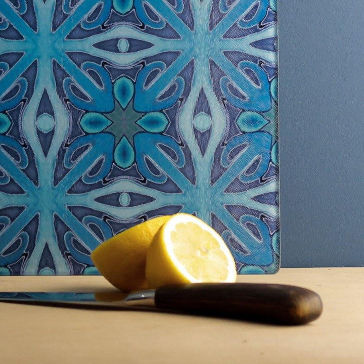 Rich denim blue worktop protector