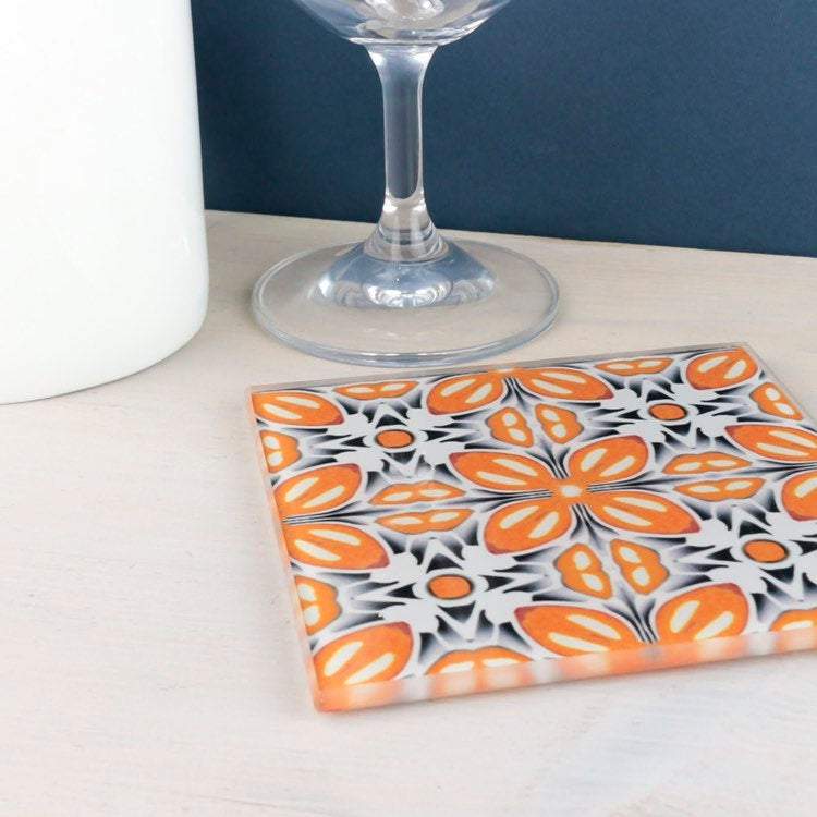 Retro Glass Coaster Set