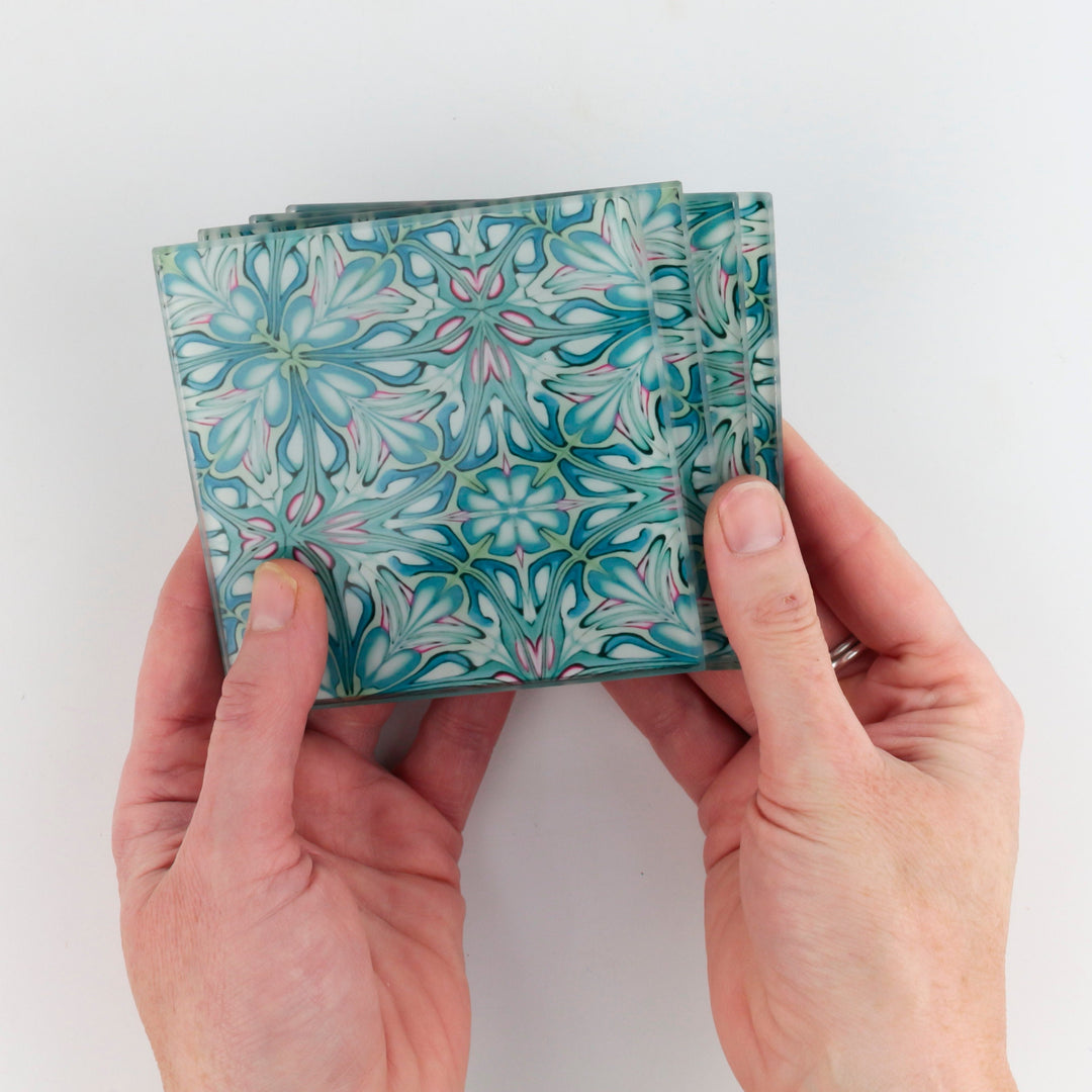Flourishing garden glass coasters