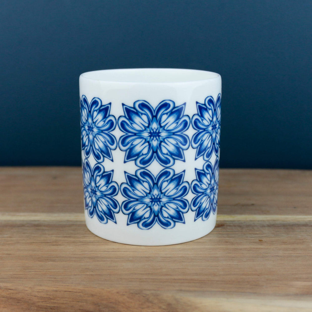 Large blue bone china mug - DoodlePippin
