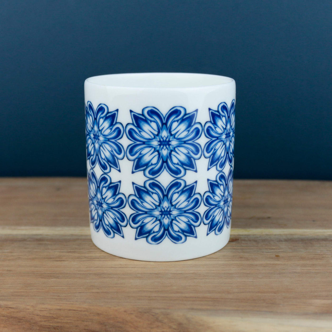 Large blue bone china mug - DoodlePippin
