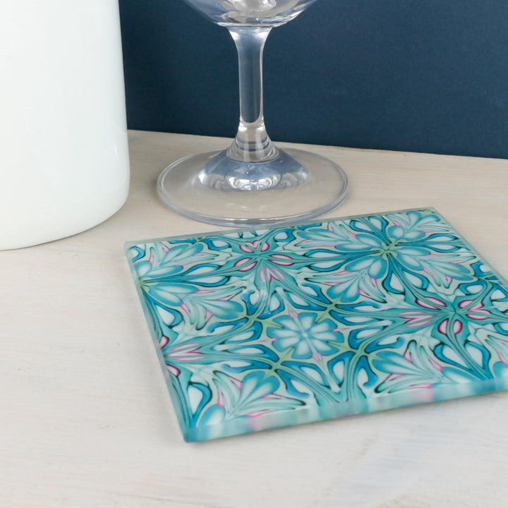 Flourishing garden glass coasters