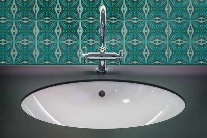 Single version "Malachite Twining" Green blue kitchen tiles