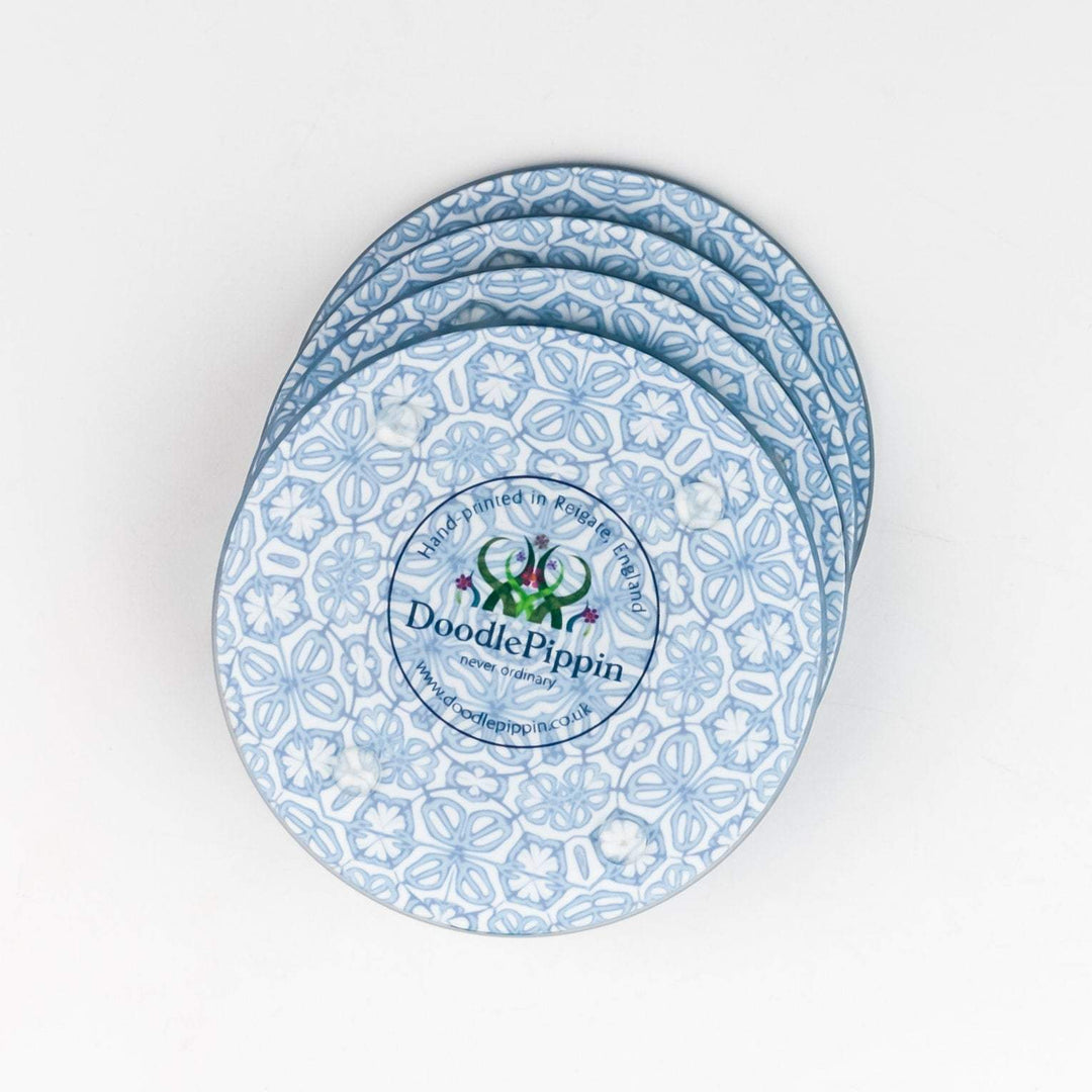 Blue "Turkish Flower" Coaster Set