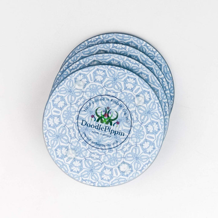 Grey Blue Coaster Gift Set