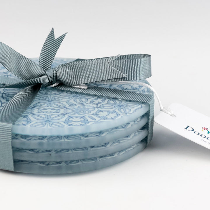 Grey Blue Coaster Gift Set