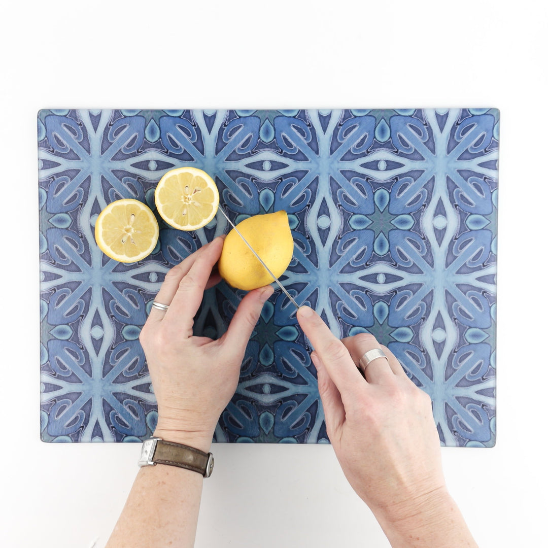 Rich denim blue worktop protector