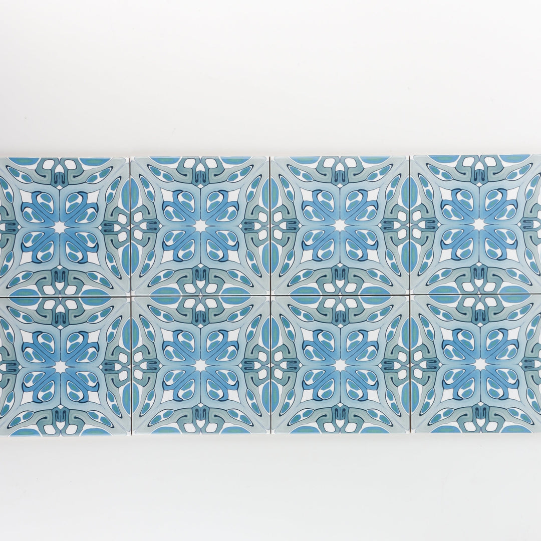 Art Deco hand printed tile