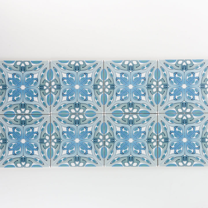 Art Deco hand printed tile