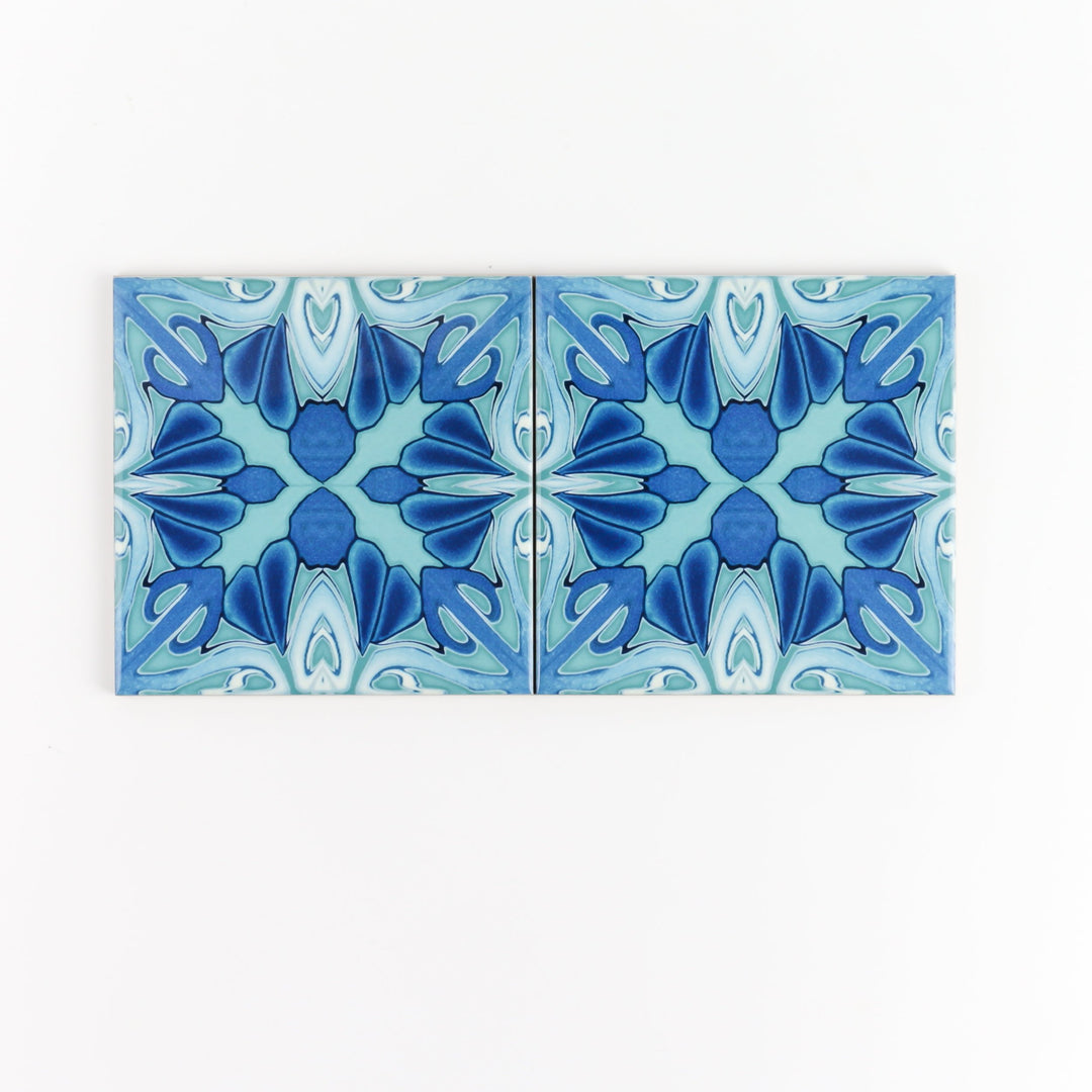 Turquoise art deco tiles