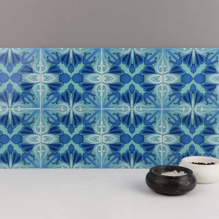 Turquoise art deco tiles