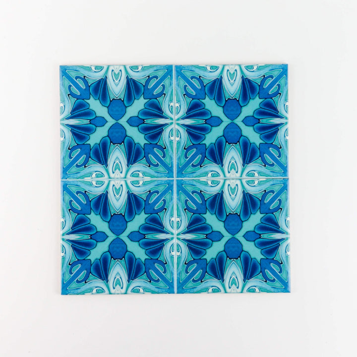 Turquoise art deco tiles