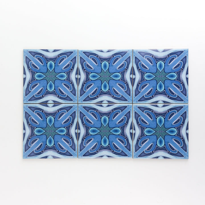 Rich Denim Blue Twining Tiles