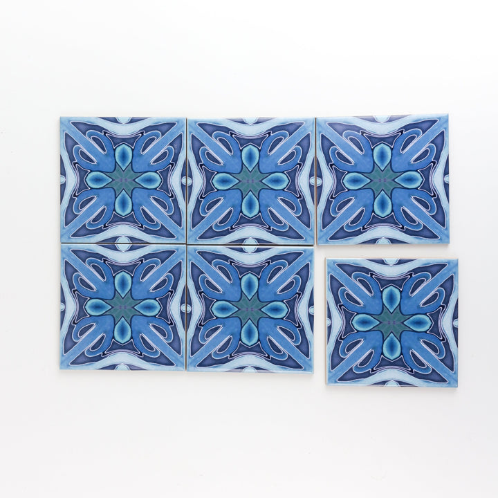 Rich Denim Blue Twining Tiles