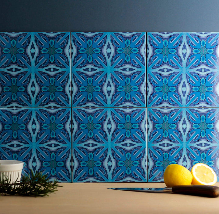 Rich Denim Blue Twining Tiles
