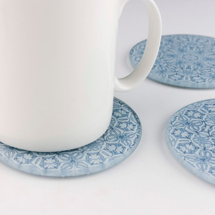 Grey Blue Coaster Gift Set