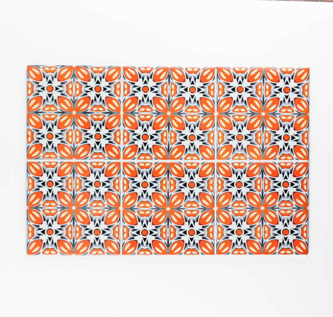 Orange Fox Flower tiles