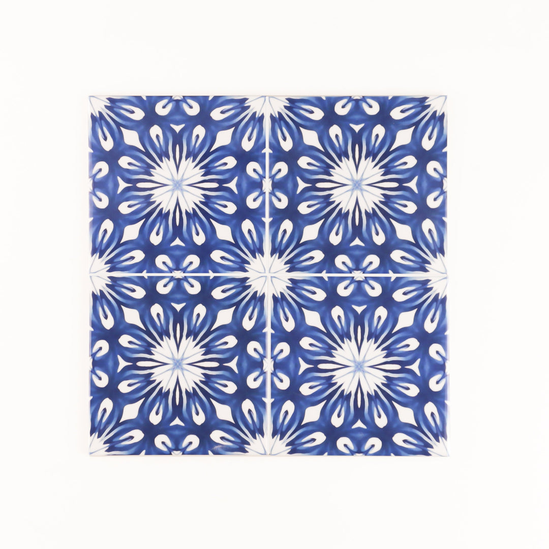 Indigo blue handmade tile