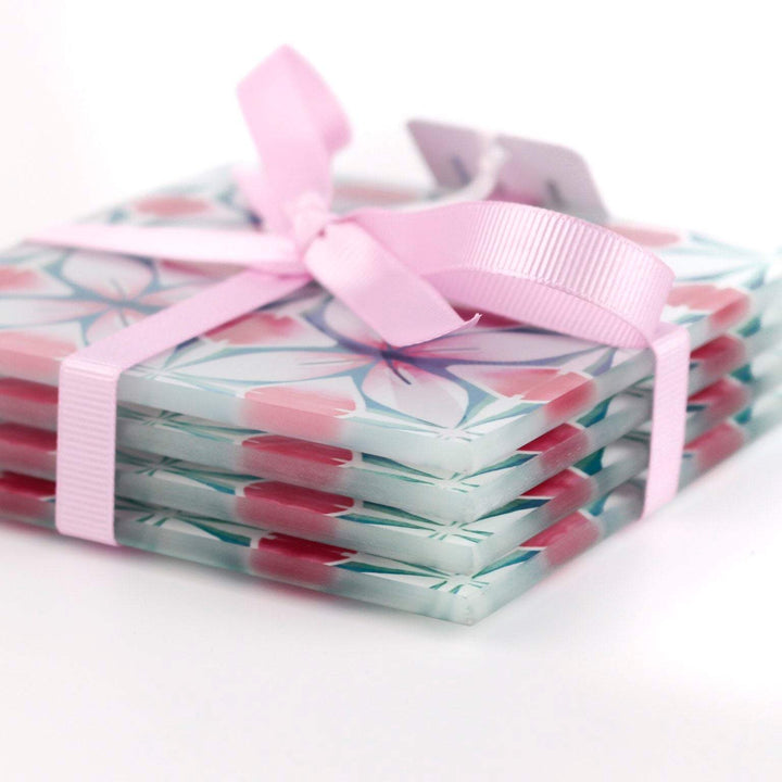 Pink and Teal Designer Coaster Set