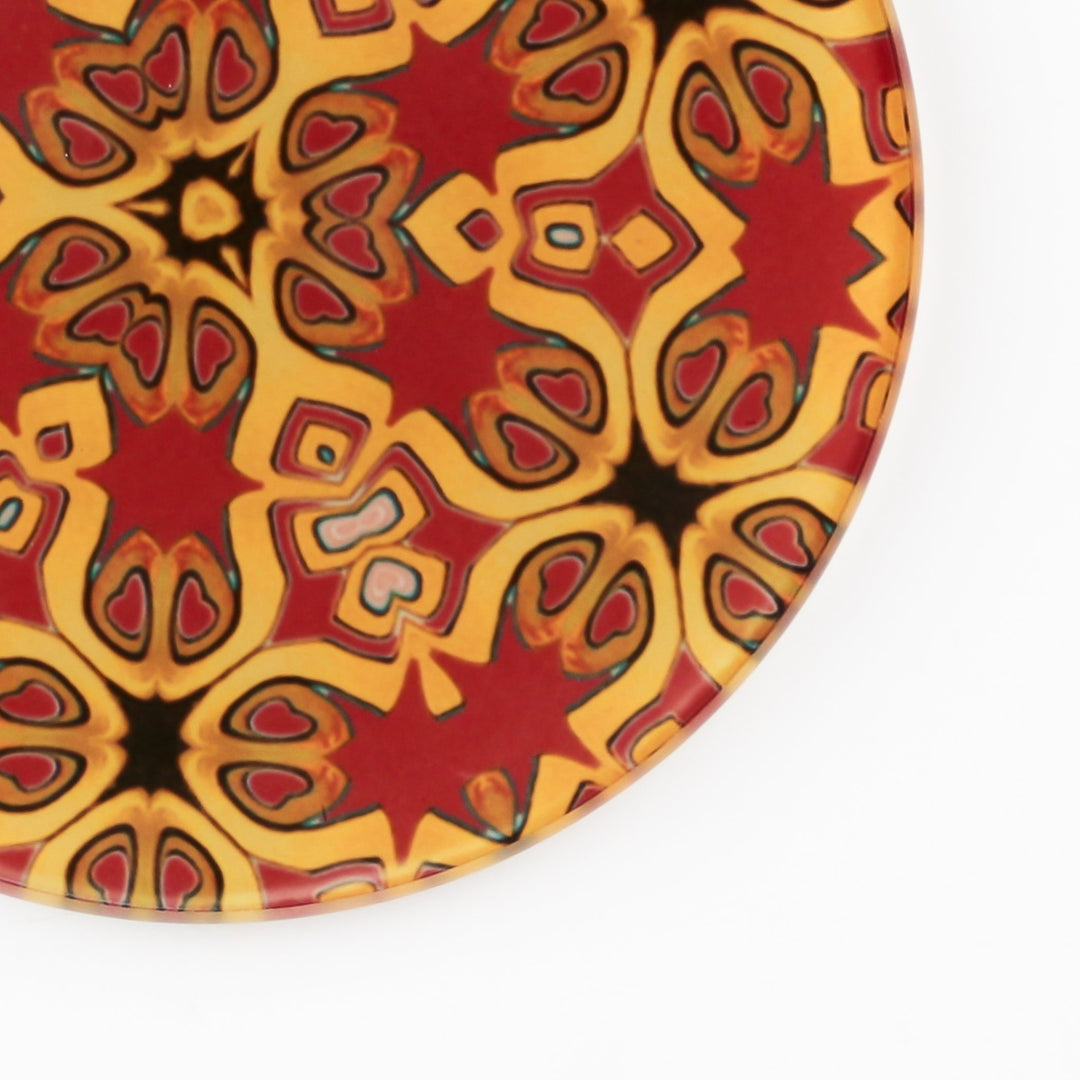 Gold, red and black "Medieval" design coasters