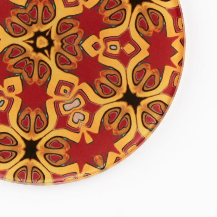 Gold, red and black "Medieval" design coasters