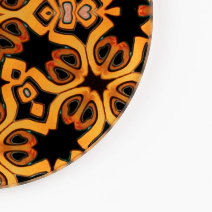 Gold, red and black "Medieval" design coasters